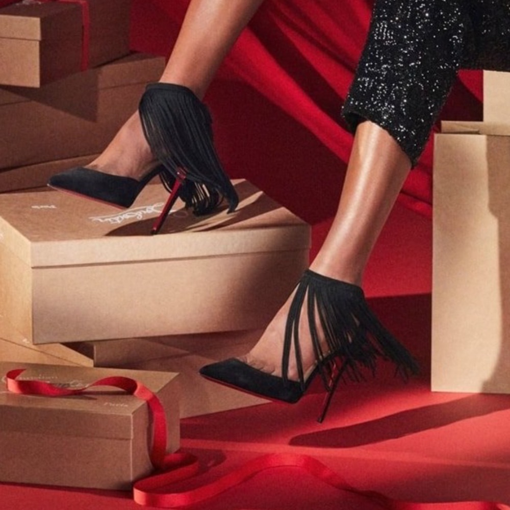 Christian Louboutin Suede Fringe Heels